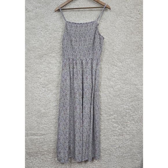 Old Navy Dress Womens Large Rayon Smocked Bodice Peasant Cottagecore Midi 