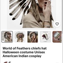 World Of Feathers Chief Hat Halloween Costume Unisex American Indian Cosplay 