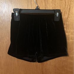 Black Velour Gymnastics Shorts