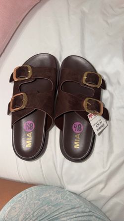 Brown platform sandals