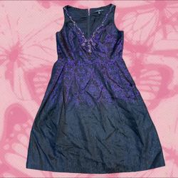 Formal Deep Purple & Black Gothic Dress