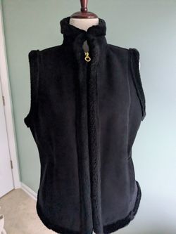 Chaps Suede Fur Vest 