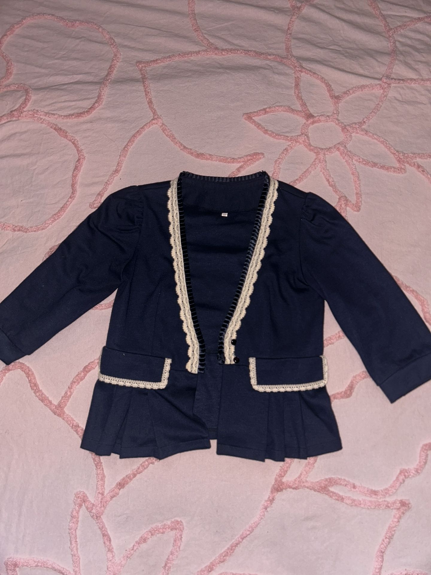 Preppy Korean navy blue cardigan 