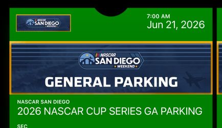 NASCAR Parking Pass