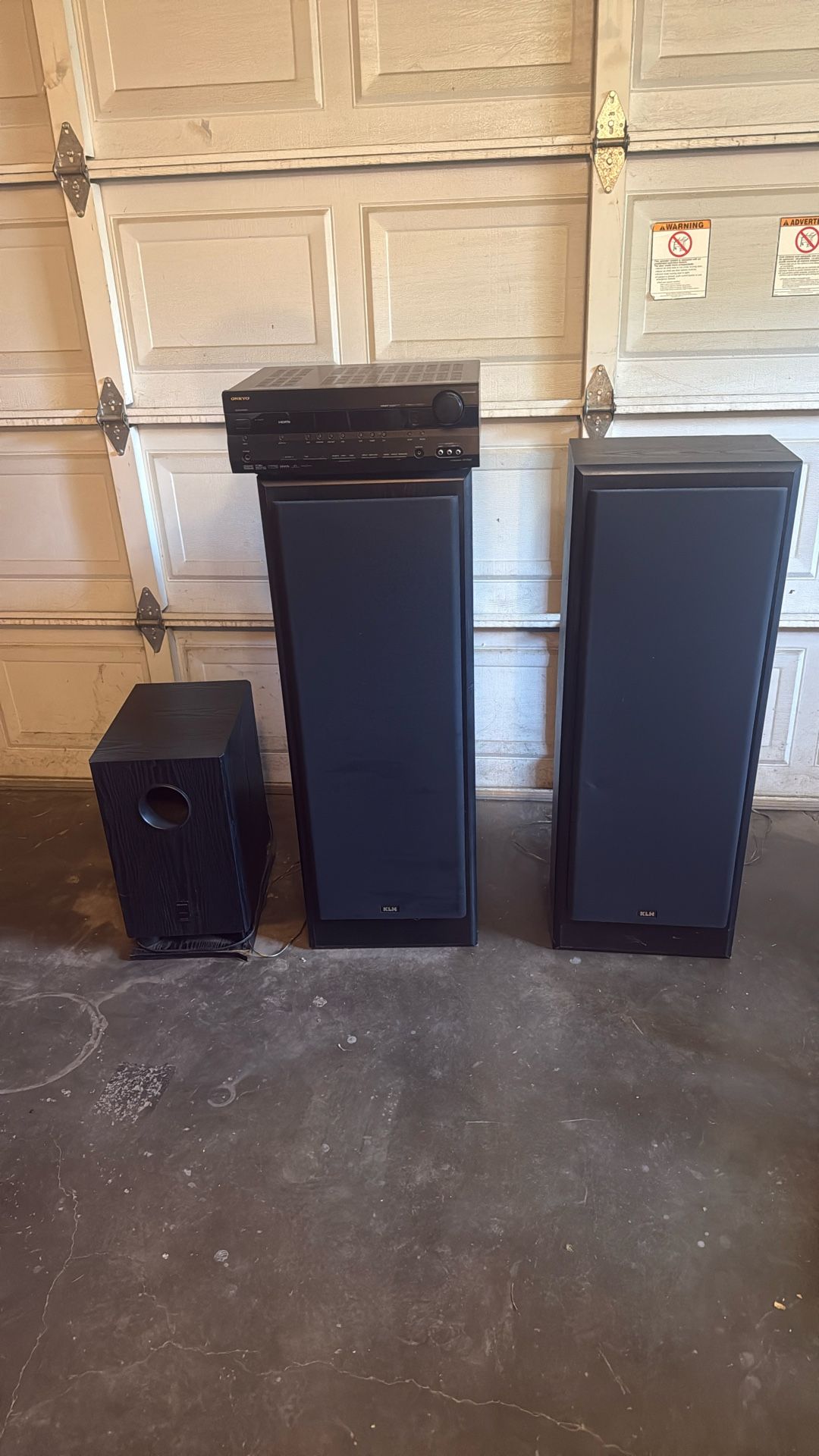 Onkyo receiver and KLH audio system pair