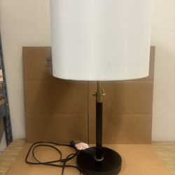 Black & Gold Table Lamp with White Shade