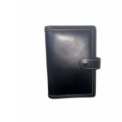 Coach Black Leather Planner/Notebook Cover