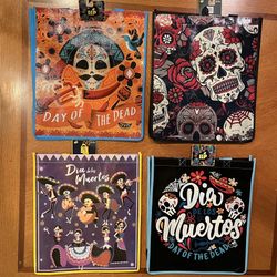4 Brand new Dia de los Muertos Day Of The Dead reusable bags