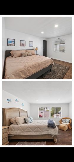 Queen beds. For sale light grey 250 dark grey 200
