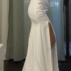 Satin Mermaid Wedding Dress - Size 6/8