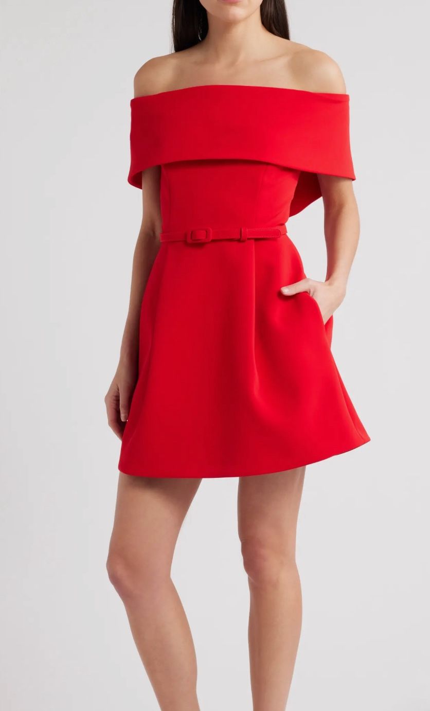 Harper Off-the-Shoulder Dress- NADINE MERABI