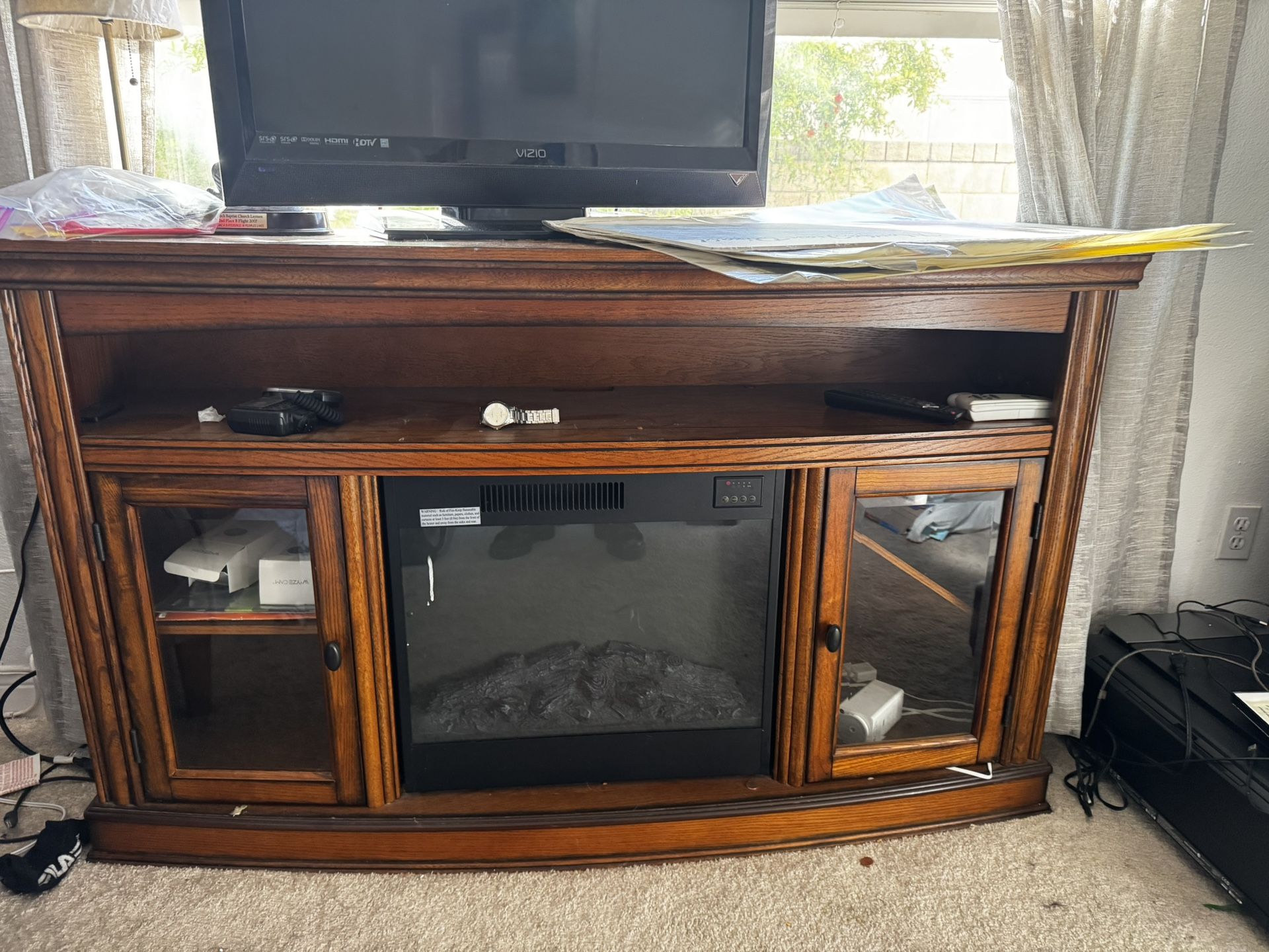 TV Stand With Electric Fireplace - NEED IT GONE TODAY!