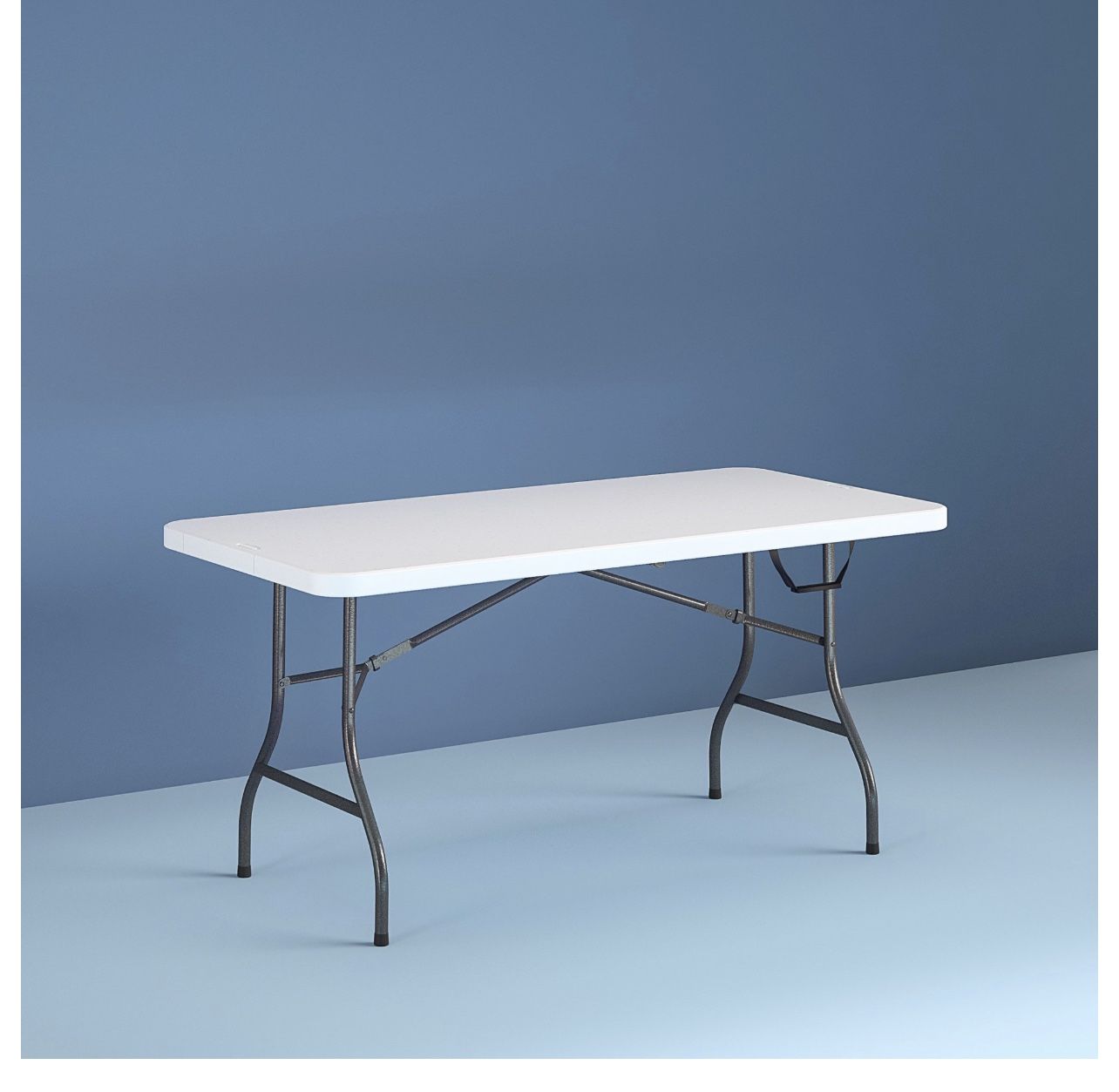 Coco 6 Foot Centerfold Folding Table, White