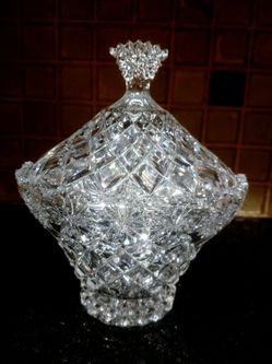 Vintage Crystal Dish With Lid