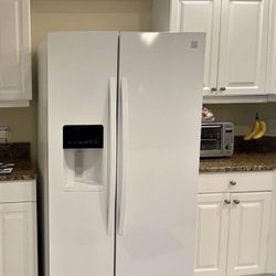 White side-by-side fridge