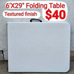 6ft Folding Table (White - Textured Finish) For Easter, Party, Birthday, Wedding, Work, Meetings, Gatherings, Events And More.