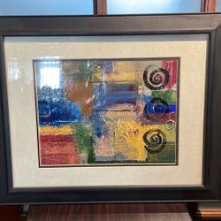Art Framed Behind The Glass Signed  Very Good Condition 