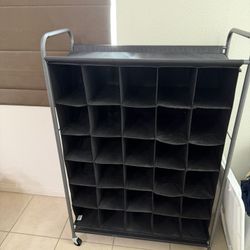 30-pair shoe organizer / rack with wheels 