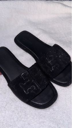 Tory Burch Pavé Double T Sport Slides Size 9