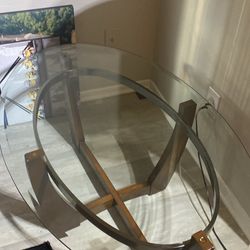 Glass And Wood Coffee Table 