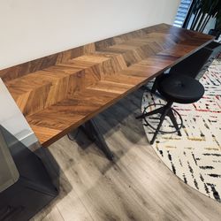 Sit/Stand Smart Desk, 2 Cabinets & Leather Seat 