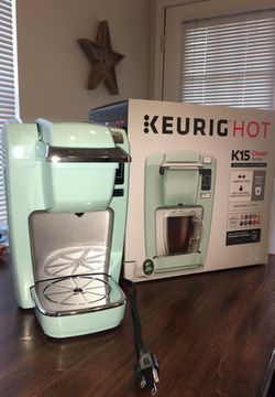 Sea foam/turquoise/green Keurig Hot model k15 single cup coffee maker for  Sale in Austin, TX - OfferUp