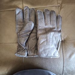 Black Calf Skin Fleece Lined Gloves