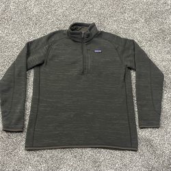 Men’s PATAGONIA Brown Polyester 1/4 Zip Sweater - Size X-Large