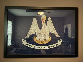 43.5x30 Inch Framed Louisiana State Flag