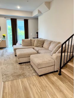 Sectional Sofa with Storage Ottoman