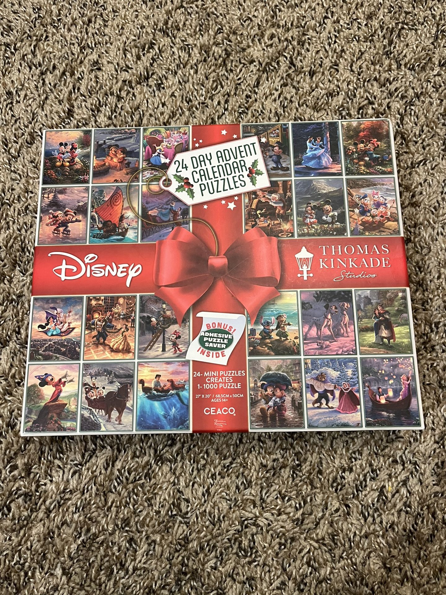 Disney - Thomas Kinkade - 24 Days of Christmas Advent Calendar Puzzles – 24 Mini Puzzles to UNbox - 1,000 Total Pieces