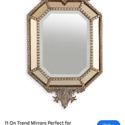 Vintage Hacienda Matte Silver Iron Studded Mirror 