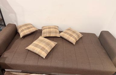 2 Brown Sofa Beds / Futons – Moving Sale