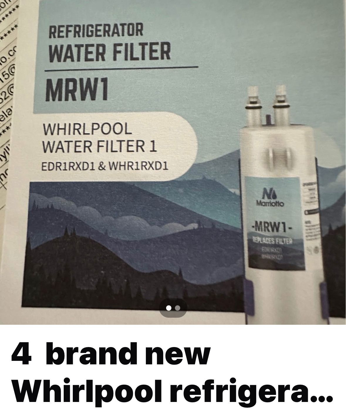 4 Brand New Filters For Whirlpool Refrigerator