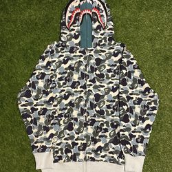Blue Double Hooded Bape Hoodie