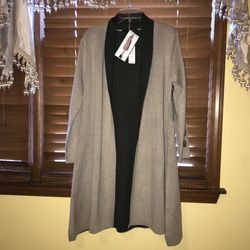 NWT $368 MaxSport Beige/Black Long Sleeve Cardigan S