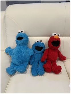 Sesame Street Elmo & Cookie Monster Plush Set of 3