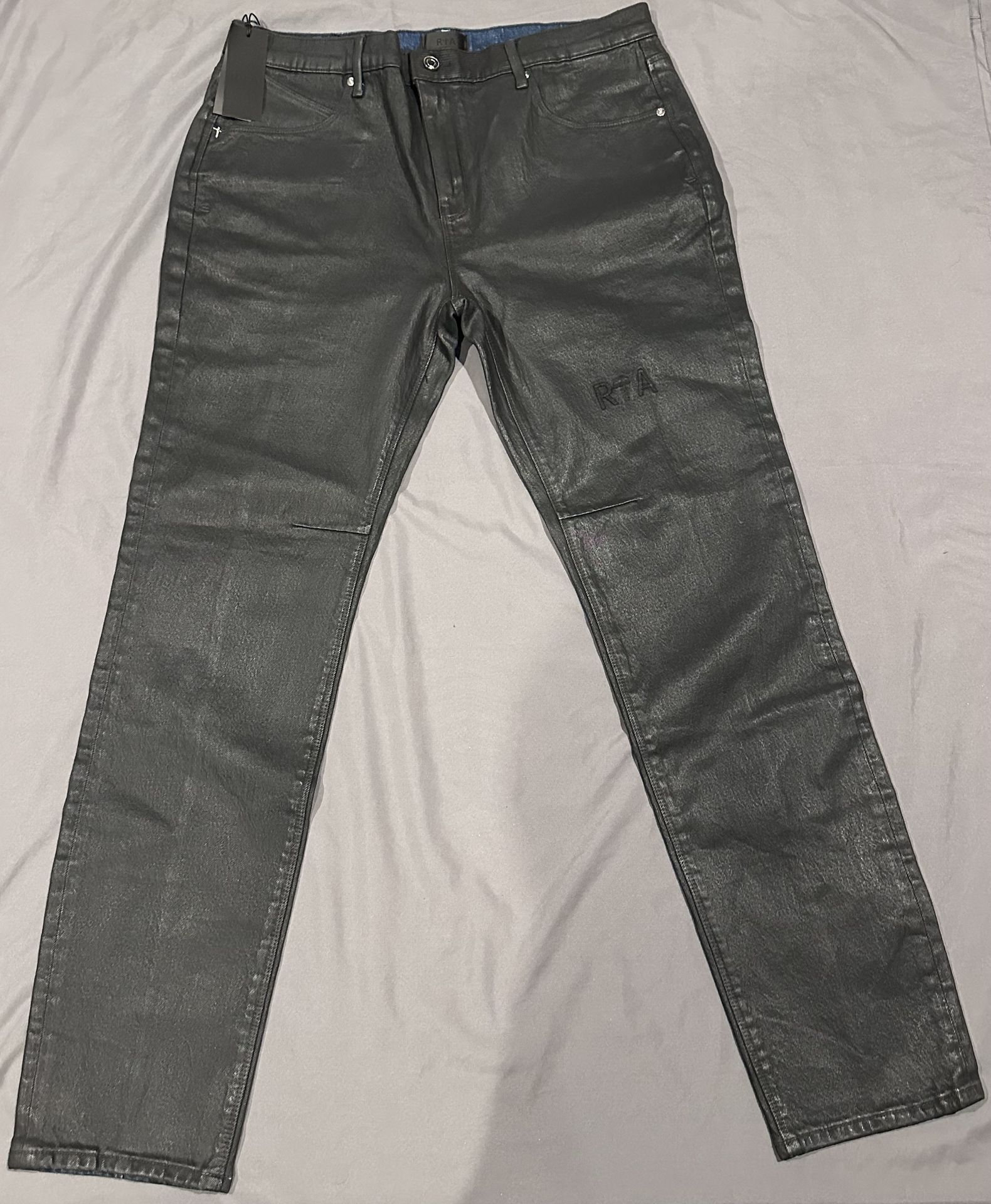 RTA Clayton Skinny Jean men’s dark blue wax finish size 38