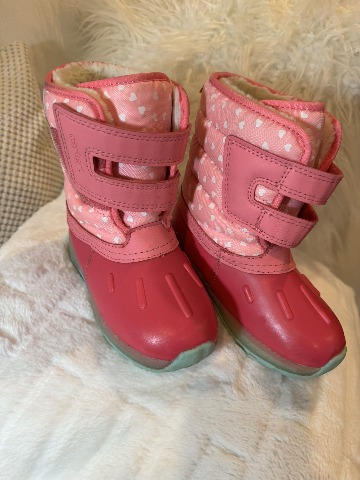 Like New (only lightly used) Insulated Waterproof Weatherproof Carter’s Pink Snow boots | Shoes 