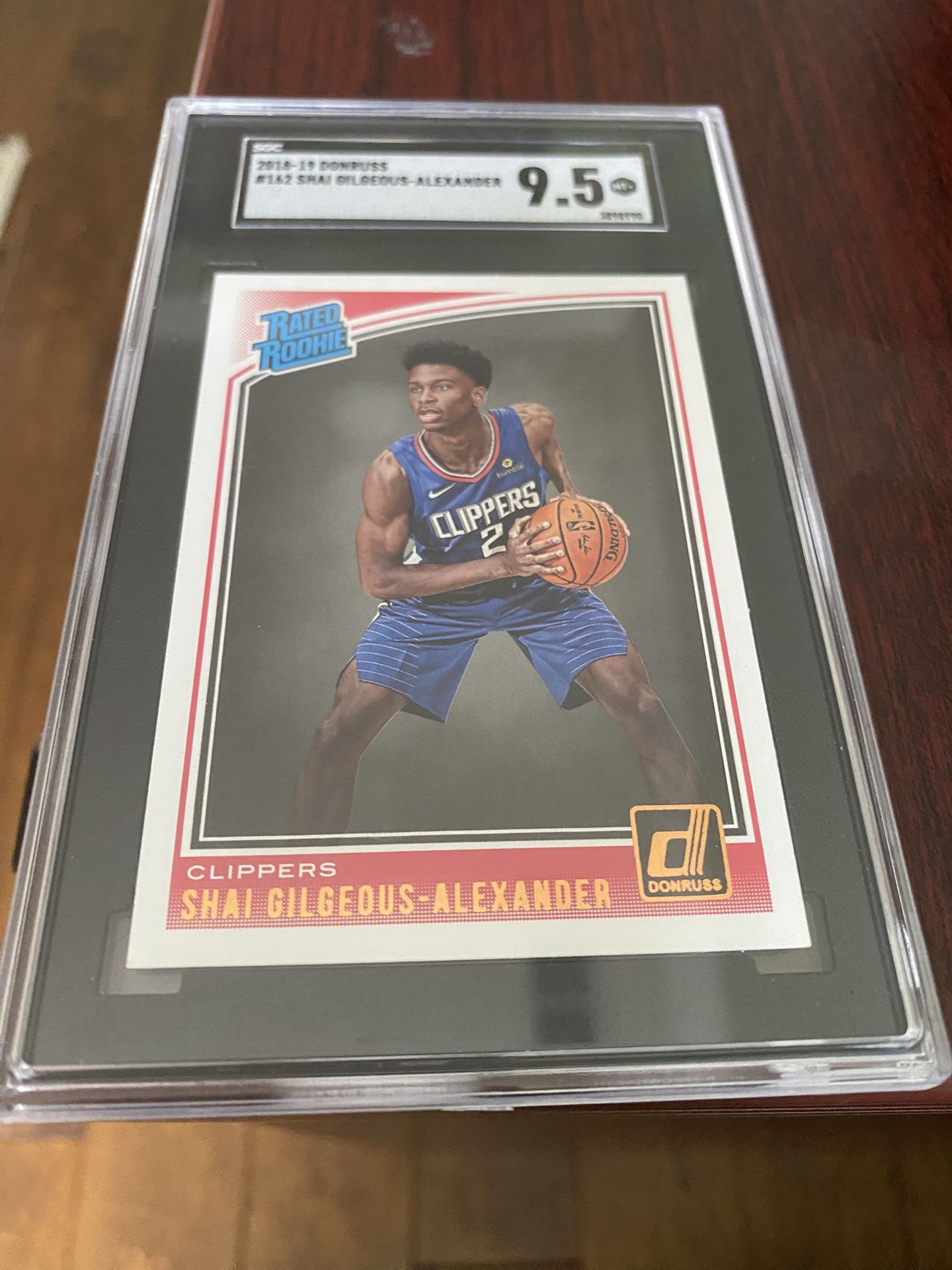 Shai Gilgeous-Alexander Graded 9.5 2018-19 Panini Donruss Rookie Card #162