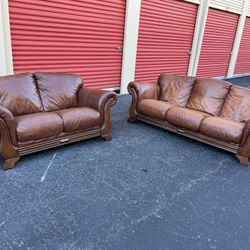 Sofa And Love Seat Top Grain Leather 