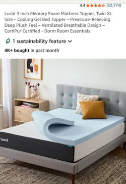 Lucid 3 inch Memory Foam Mattress Topper