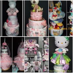 ADORABLE  & FUN DIAPER CAKES 