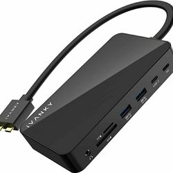 $140+tax on Amazon, 4K@60Hz MacBook Pro Docking Station with 180W Power Adapter, iVANKY 12-in-2 Triple Display Powered Dock with 18W PD and USB 3.0 Po