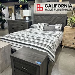 Valor Grey Queen Bedroom Group 4pce Set