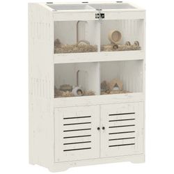 Large Hamster Cage for Multiple Small Pets, Rat Cage with Storage Cabinet