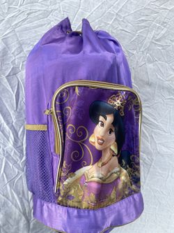 Kids Sleeping Bag With Carry Bag Disney Jasmin Character Excellent Condition 
