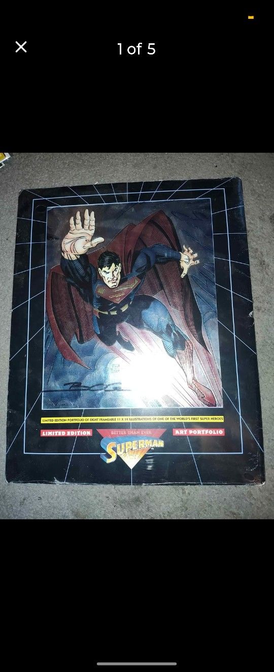 Superman  Sighned An Certified Comic Poster Art 