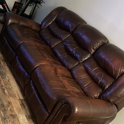 Premium Hard Leather Couch Reclining 