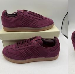 Adidas Samba Sneakers Burgundy Suede Gum Sole